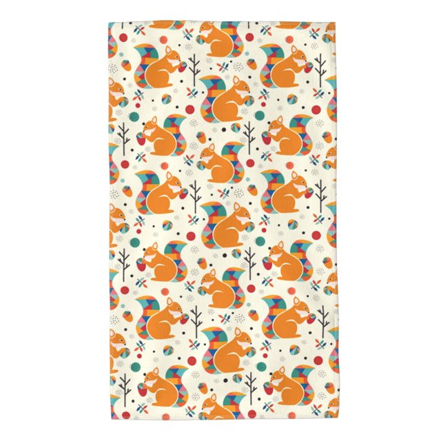 Balery Squirrel With Colorful Tail Toalla de Microfibra Premium con Estampado – 27.5x16 pulgadas, Alta Absorción, Suave y Aterciopelada, Secado Rápido