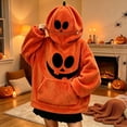 thumbnail image 5 of Orange Halloween Pumpkin Onesie Pajamas Polyester 2026 3D Print Hooded Zip up Jumpsuit Stretchy Pajamas Unisex Scary Party Costume L, 5 of 5