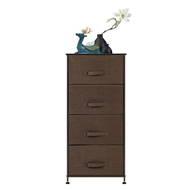 Zimtown Wooden Top 4Tier Dresser Storage Tower with Removable Drawer