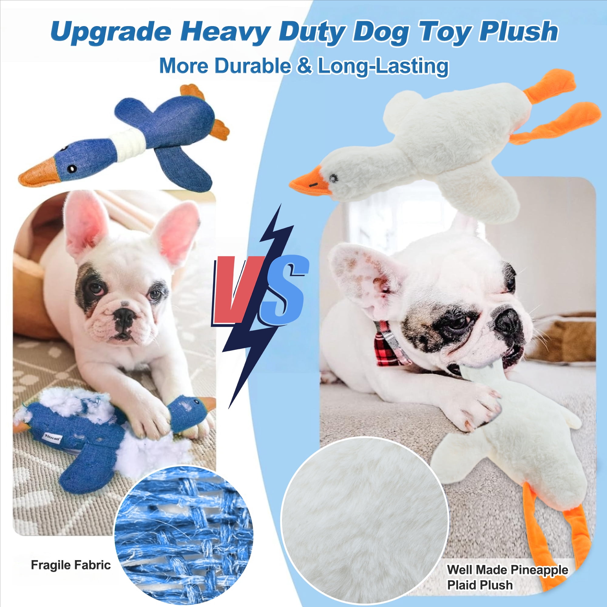 Unique Bargains Dog Toys for Aggressive Chewers Goose Chew Toy White