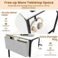 thumbnail image 4 of Costway Set of 4 Meeting Room Desk with Charging Station & Headphone Hook Metal Frame White, 4 of 7