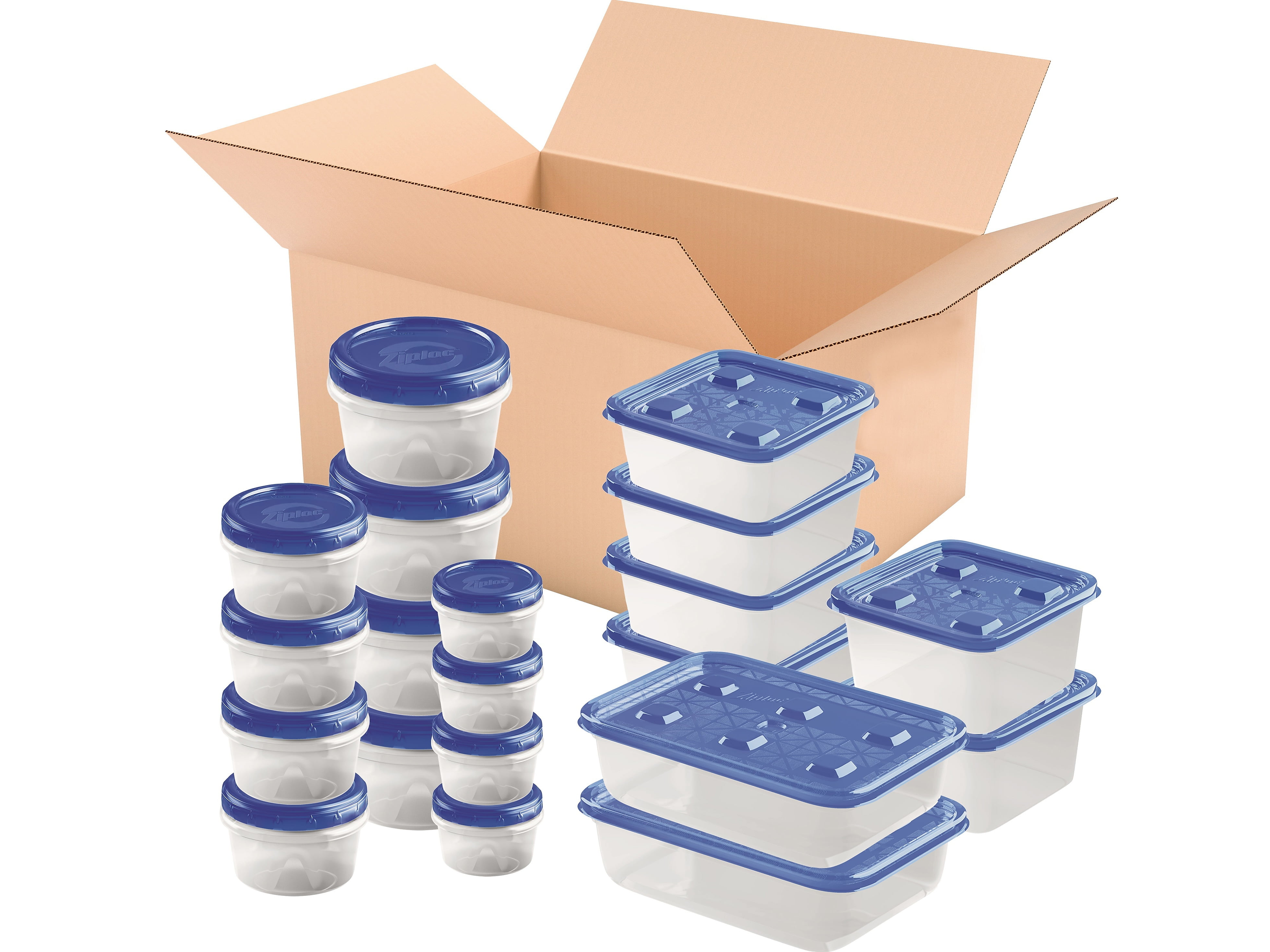 Ziploc Twist n Loc and Press & Seal Container Variety Pack, 40 Piece