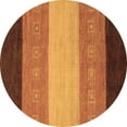 thumbnail image 1 of Ahgly Company Indoor Round Abstract Brown Modern Area Rugs, 3' Round, 1 of 4