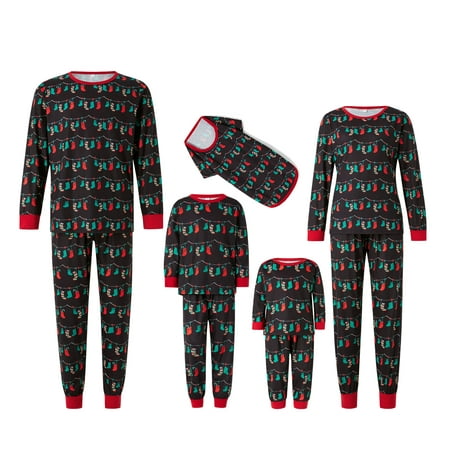 

Family Matching Christmas Pajamas Set Women Baby Kids Sock Sleepwear Nightwear