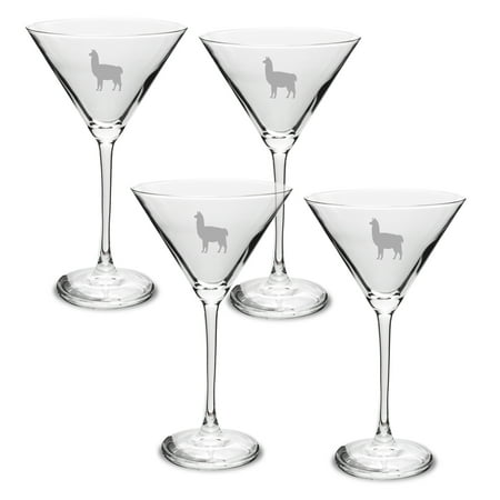 

Llama Deep Etched Martini Glass Set of 4