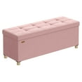 thumbnail image 1 of Banco otomano de almacenamiento SONGMICS plegable 30 L, color rosa gelatina, 1 of 6