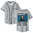 thumbnail image 1 of Phil Wickham Song Of The Saints Tour 2026 Merch camiseta de béisbol camisa con cuello en V mujeres hombres ropa de calle de manga corta,Grey,XL, 1 of 3