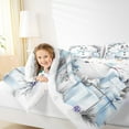 thumbnail image 4 of Manfei Winter Blue Snowman Full Size Comforter Sets, Merry Christmas Bedding Comforter Set, Western Festival Holiday Reversible Bedding Sets, Super Cozy Room Decor, 3-Piece, 4 of 8