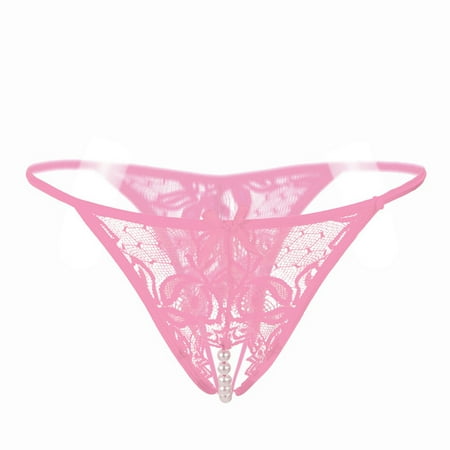 

Knosfe Breathable Stretch Underwear for Women Seamless Low Waisted Panties Women s Pearl Lace Thong Free Size