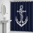thumbnail image 6 of Coastal Anchor Bathroom Shower Curtain, Nautical Knot Dark Blue Waterproof Washable Soft Bath Curtain for Bathtub Decor with 12 Hooks&Grommet, 54x78 Inch, 6 of 9