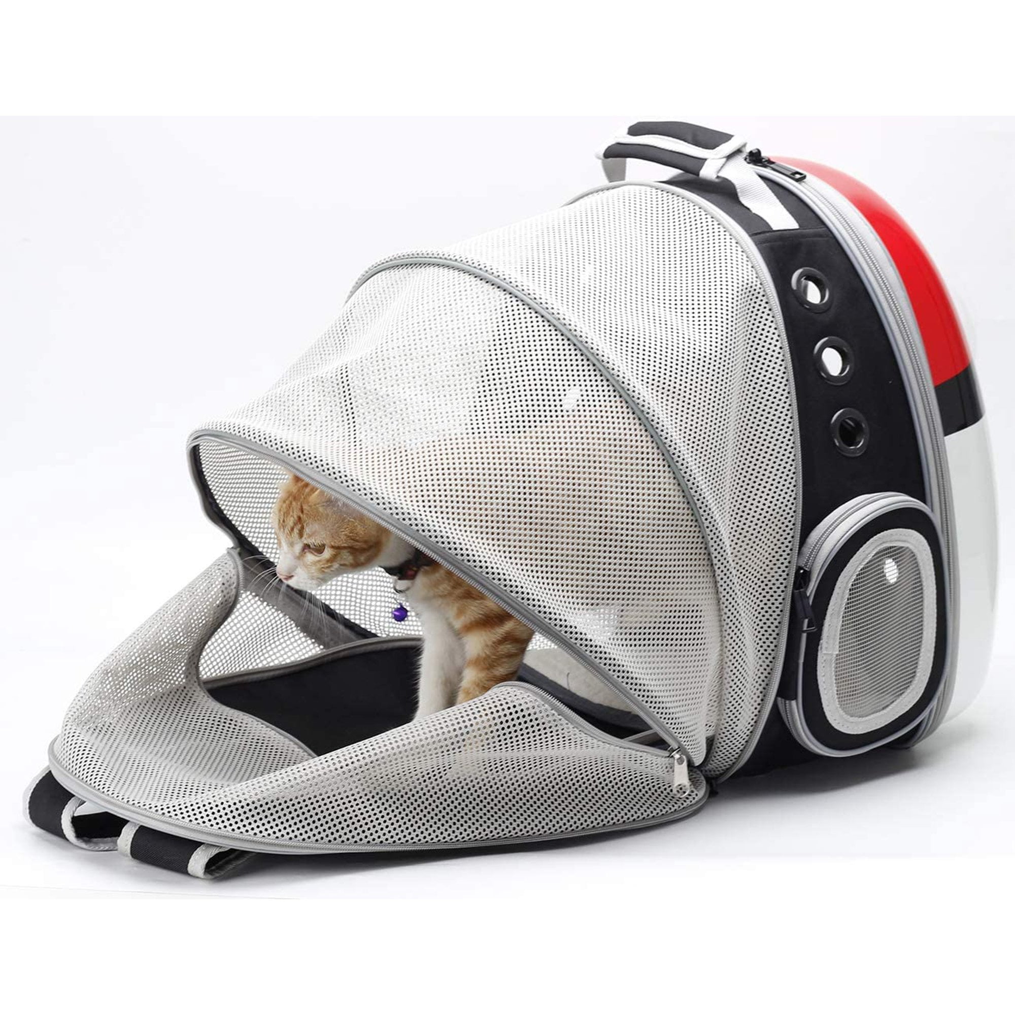 Expandable Cat Carrier Bubble Backpack, Space Capsule Clear Dome Pet Travel  Carry Bag for Small Dog Cats Rabbit(Black)