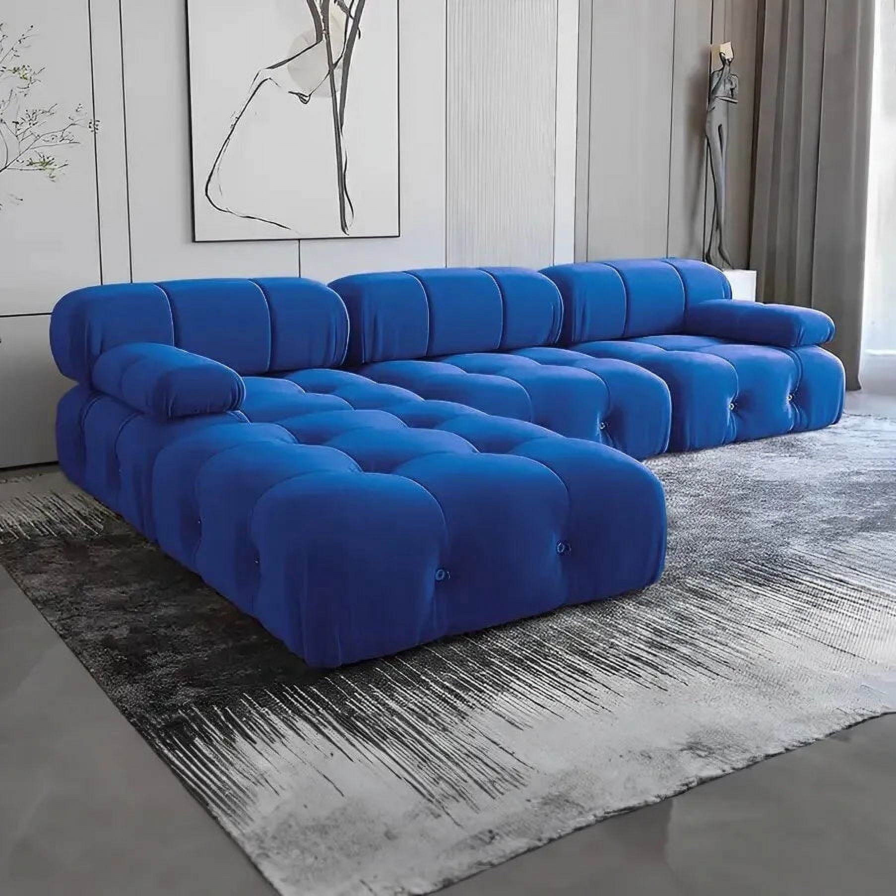 Modern Leisure L Shape Velvet Fabric Sofa Set Mario Bellini Boucle ...