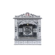 Home Pooja Mandir - Pure Silver 22 Inch Open Silver Oxidised Temple Best for Housewarming and Wedding Gifts