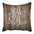 thumbnail image 1 of BOSDECO You Are My Sunshine Hand Lettering Inscription on Wooden Romantic Quote for Valentines Day Save the Pillowcase 16x16 inch, 1 of 1