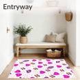thumbnail image 3 of ODIKA 5'x7' Machine Washable Non-Slip Area Rug, Playful Mosaic with Interlocking Radiant Bands and Confetti Details High Traffic Rug, Pink, 556702, 3 of 7