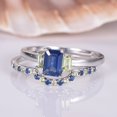 thumbnail image 2 of HeartsAndYou 1.9ct Natural Blue Sapphire Bridal Set Engagement Ring 100% 14k SOLID White Gold, 2 of 9