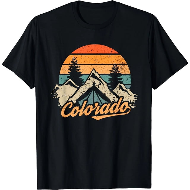 Camiseta Colorado Tee - Montañas Retro Vintage para Senderismo