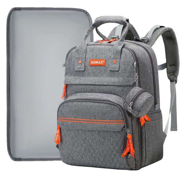 Aomay Baby Diaper Bag Backpack for Mom, Multifunction Nappy Changing