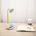 thumbnail image 3 of Lámpara de mesa LED verde regulable para niños, lámpara de noche con sensor táctil, lámpara de lectura flexible que se puede cargar mediante USB y soporte para teléfono móvil giratorio de 360 ​​grados (azul) [Clase de eficiencia energética A++] JM, 3 of 5
