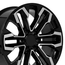 OE Wheels CV69 20 Inch Rim Fits Silverado 1500 Style 6x139.7 20x9 Gloss Black Machined - Hollander 5905 (1)