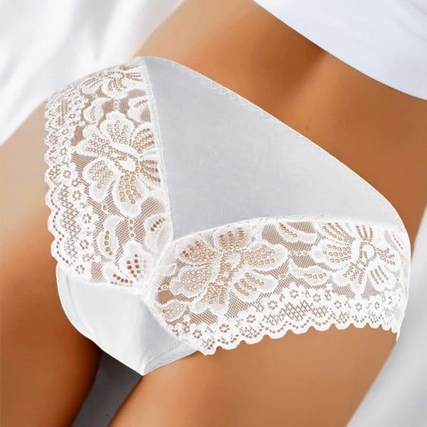 Aayomet Women Panties Cotton Womens Thong Underwear Lace Hollowed Out T  Back Low Waist Ice Silk Thong See Through Panties,White L