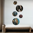 thumbnail image 3 of Designart "Ice Blue and Gold Peony Blooms I" Floral Peony Metal Wall Art Set of 5 Piece, 3 of 5