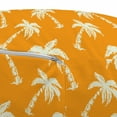 thumbnail image 2 of Orange Pouf Cover with Zipper, Abstract Tropical Pattern with Irregular Palm Trees Exotic Summer Vibe, Soft Decorative Fabric Unstuffed Case, 30" W X 17.3" L, Marigold Pastel Green, by Ambesonne, 2 of 3