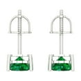 thumbnail image 4 of Clara Pucci 1Ct Emerald Heart Cut VVS1 Screw Back Stud 14k Solid hypoallergenic Gold Designer Earrings For May, 4 of 7