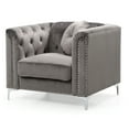 thumbnail image 3 of Glory Furniture Pompano Velvet Chair in Dark Gray, 3 of 6