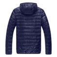 thumbnail image 5 of Men's Winter Large Size Cotton-padded Jacket with Hooded Slim Fit Lightweight Design for Cold Weather Outings, Daily Casual Wear, and Holiday Season Activities,Navy,M, 5 of 9