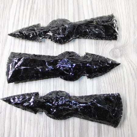 3 Obsidian Ornamental Tomahawk Heads #974-1 Ax Axe Hatchet