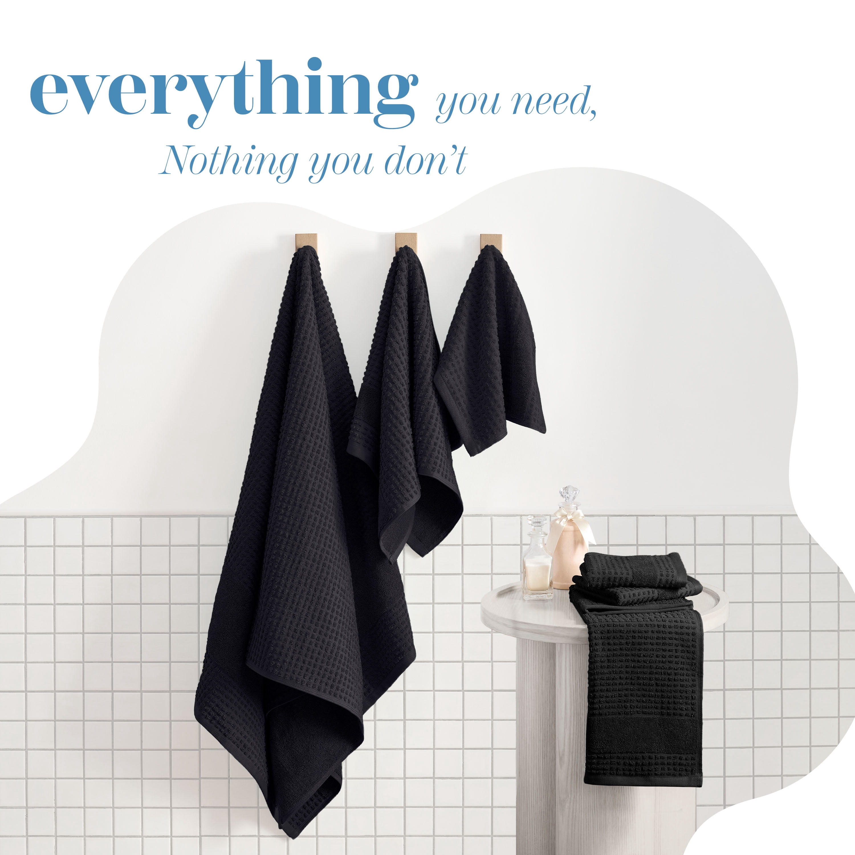 Martex Expression Air Sculpted 6-Piece Towel Set, Washed Black