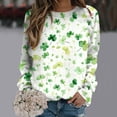 thumbnail image 4 of ASFGIMUJ Women St Pa Day T Shirts Crewneck Green Sweatshirt Raglan Sleeve Shirt Pullover Tops Loose Suitable Dressy Tops,Size XXL, 4 of 5