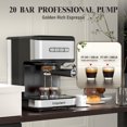 Empstorm 20 Bar Espresso Machine with Milk Frother, Cappuccino & Latte Maker, Compatible with NS Pods, 50oz Removable Water Tank, Stainless Steel, Black