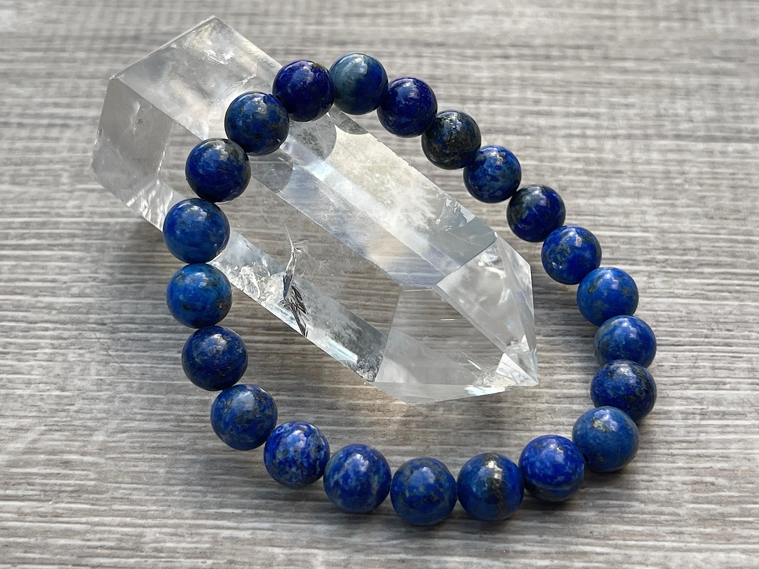 Lapis Lazuli Crystal Bead Bracelet 8mm, Wholesale Genuine Lapis Lazuli Stretch Gemstone Bracelet, Gift for Men & Women (2)