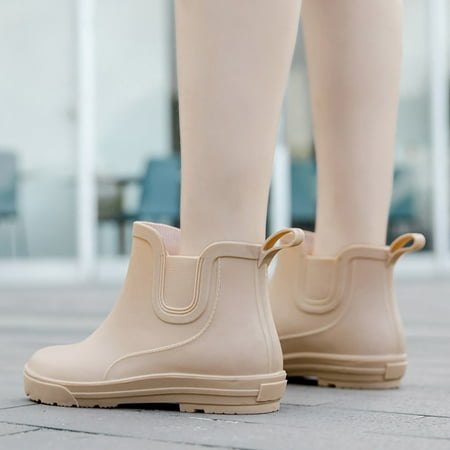 

Rain Shoes Boots Women Non Slip Detachable With Cotton Inside Rain Boots Outdoor Rubber Waterproof Shoes