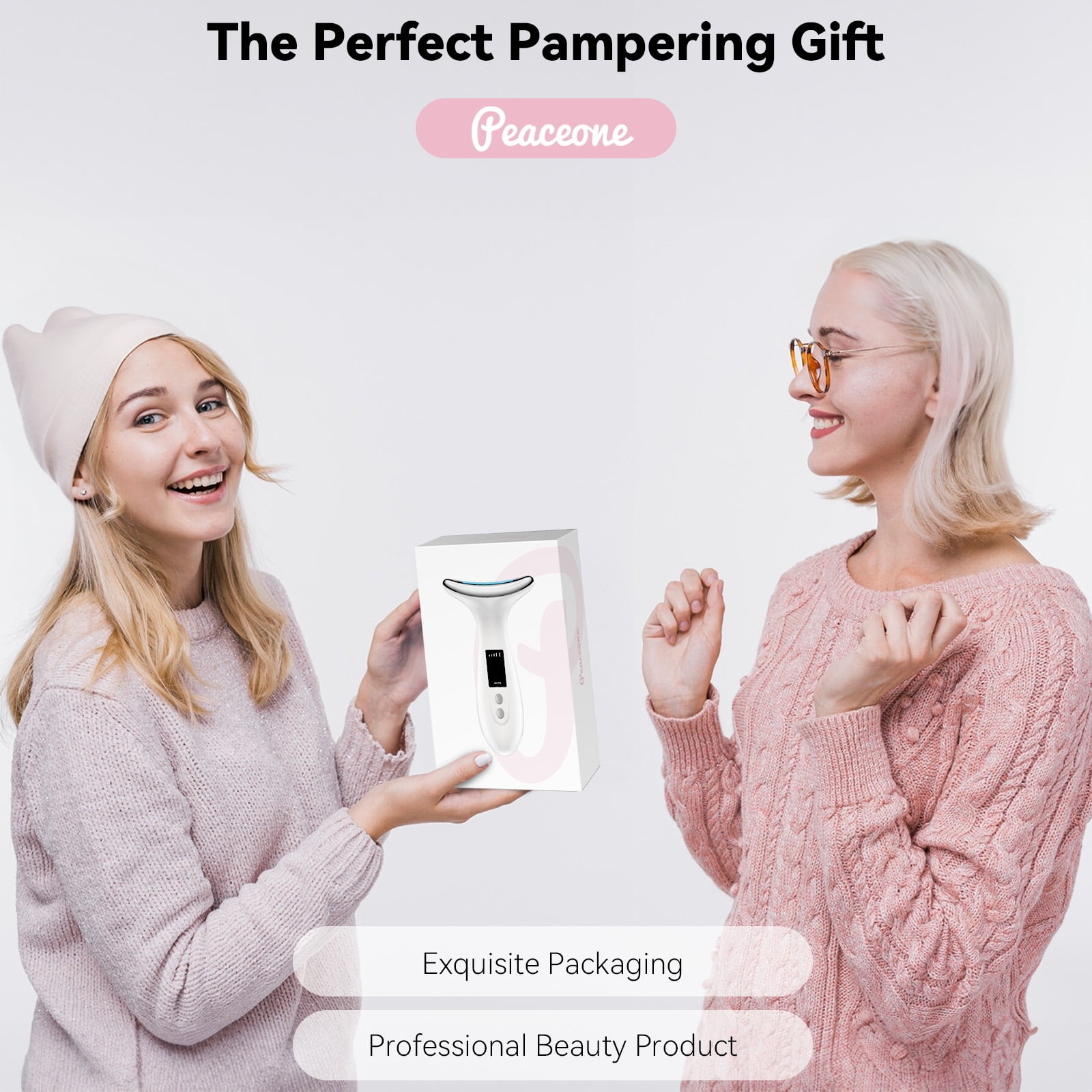 Peaceone 7 Colors Luminesce 7-in-1 Led Facial Sculptor, Face Massager Lift Tool Roller, Facial Device for Wrinkles and Lifting, Tightening Wand for Neck