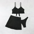 thumbnail image 6 of UTSJKR Bikini Sets for Women Tummy Control Swimsuit Ruffled High Waisted Three Piece Bathing Suits 2025 Trendy Sexy Swim Suit Black L, 6 of 9