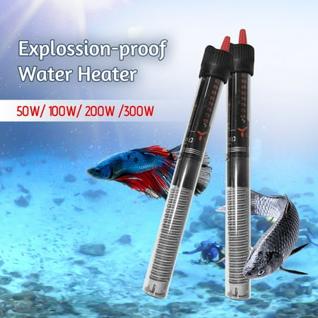 Heating Hot Water Supply (50W/100W/200W/300W Submersible Water Heater Explosion-proof Heating Rod Automatically Maintains Temperature for Aquariums Tropical)