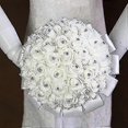 thumbnail image 4 of Artificial Wedding Bouquets Hand Made Rose Flower Rhinestone Bridesmaid Bridal Wedding Bouquet De Mariage Wedding Accessories, 4 of 5