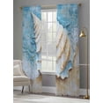 thumbnail image 4 of Vintage Conch Sheer Curtains 96 Inches Long 2 Panels Ocean Waves Light Filtering Semi Sheer Window Curtains Drapes for Bedroom Living Room 52"x96", 4 of 7