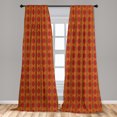 thumbnail image 5 of Ambesonne Ethnic Curtains, Rustic Diagonal Shapes Art, Pair of 28"x63", Burnt Orange and Burgundy, 5 of 5