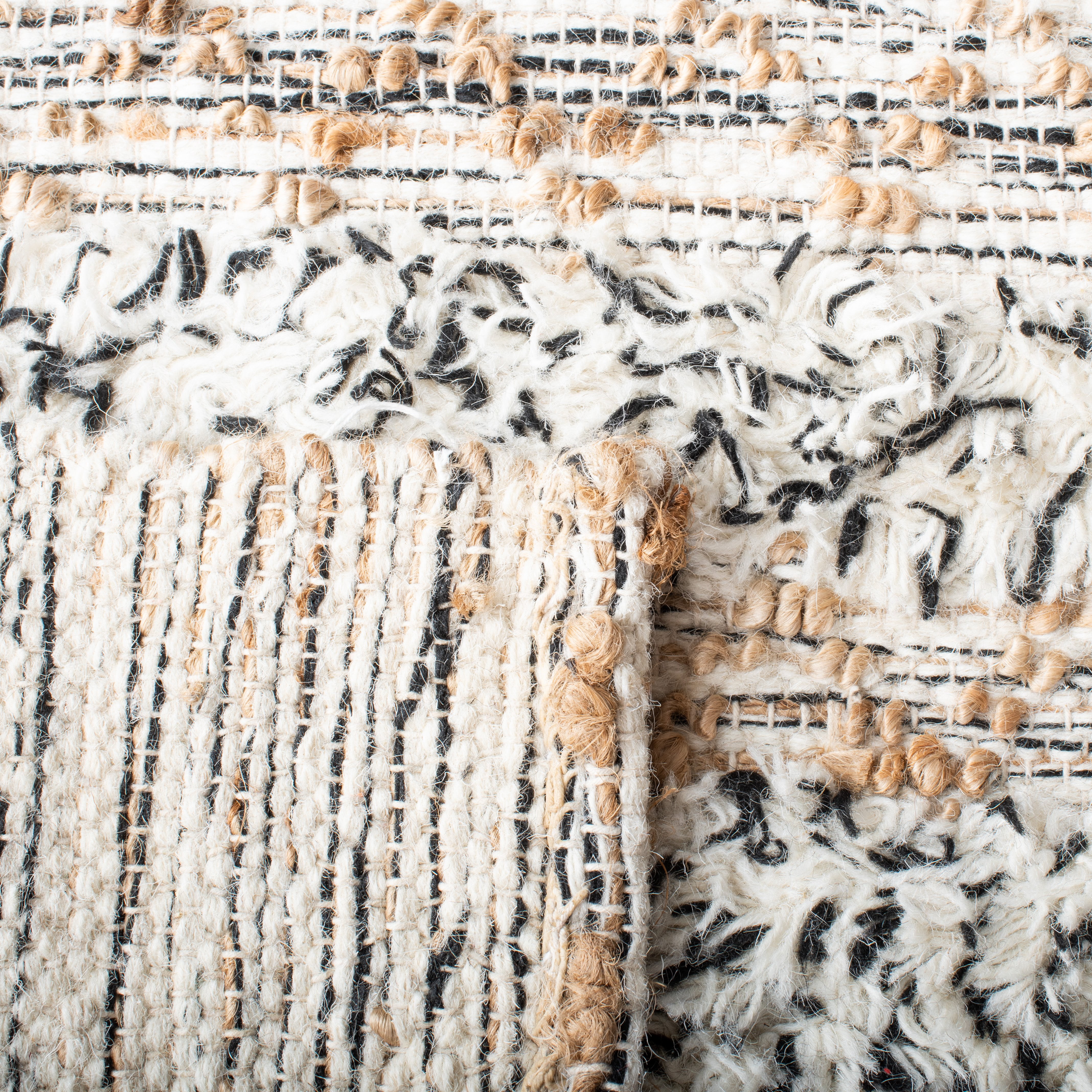 SAFAVIEH Natura Emmit Abstract Area Rug, Ivory/Black, 5' x 8'