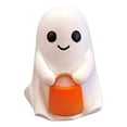 thumbnail image 2 of Halloween Ghost Figurine, Funny Pumpkin Ghost Statue Ghost Decoration Holding for Gift Props Tabletop Home Decor Gifts for Anniversary Weddings, 2 of 7