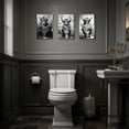 thumbnail image 4 of ZHONGYUTONG Funny Bathroom Wall Decor 3 Pieces Highland Cow Sitting on Toilet Reading Newspaper Poster Prints Black White Animal in Toilet Canvas Artwork (11.00" x 14.00" x 3PCS), 4 of 6