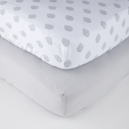 Parent's Choice Fitted Crib Sheets, Gray Raindrop, 2