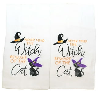 Goth Halloween Embroidered Flour Sack Towels - SET OF 4