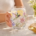thumbnail image 5 of SLYNSHome Glass Cup with Exquisite Floral and Wildlife Details, Large Capacity Stemless Tumbler for Water Tea and Daily Beverages,Animals and Nature Themed, 5 of 8