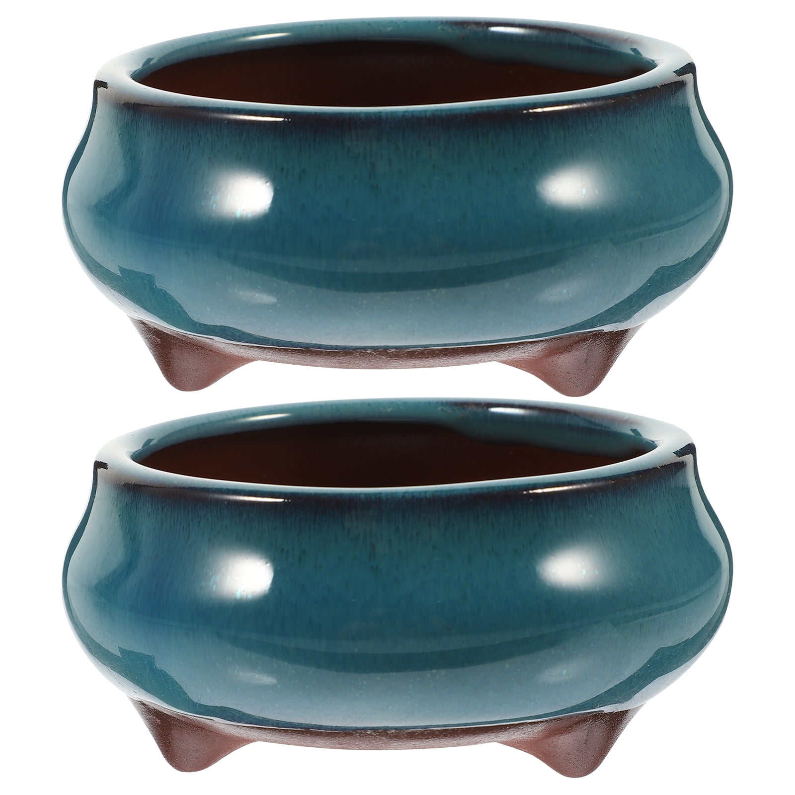 Planter Ceramic Pot Bowl Succulent Hydroponic Gardening Potsdrainage Hole Shallow Flowergarden Bonsai Holder Glazed