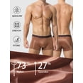 thumbnail image 6 of Ausing Men Low Rise Boxer Brief Breathable Seamless Underwear Soft Stretch Trunks Fashion Satin Shorts Panties XL Brown, 6 of 7